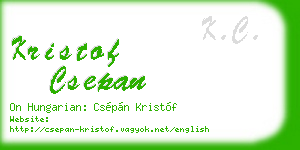 kristof csepan business card