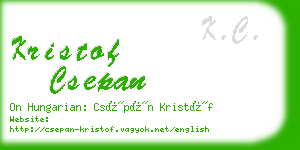 kristof csepan business card